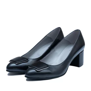 Pantofi eleganți damă din piele naturală - 186 Negru Box