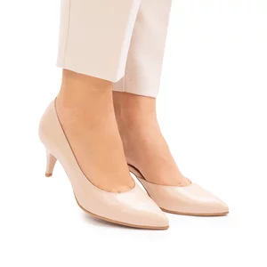 Pantofi eleganți damă din piele naturală - 2462 Nude Sidef Box