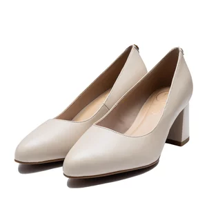 Pantofi eleganți damă din piele naturală - 3518 Bej Box