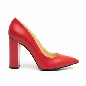 Pantofi eleganți damă din piele naturală, Leofex - 871 Roșu Box