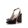 Pantofi eleganți decupați damă din piele naturală - 23029 Negru Box