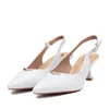 Pantofi eleganți decupați damă din piele naturală - 4394 Alb Box