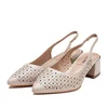 Pantofi eleganți decupați damă din piele naturală, Karisma - 4388 Bej Box Perforat