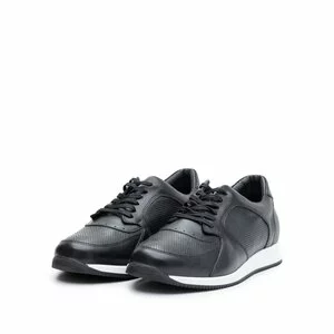 Pantofi sport barbati din piele naturala Leofex - 519 Negru Box