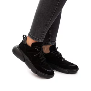 Pantofi sport dama din piele naturala, Leofex- 239 Negru velur