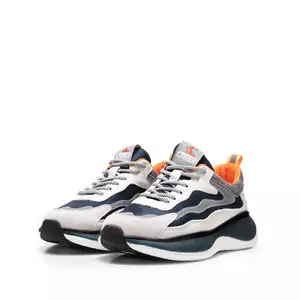 Pantofi sport Otter bărbați din piele naturală - 9174 Alb Blue Box Velur Mash
