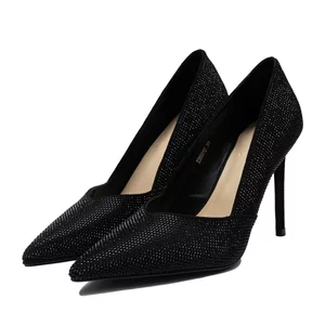 Pantofi stiletto damă cu ștrasuri , Epica - 4392 Negru Pietre