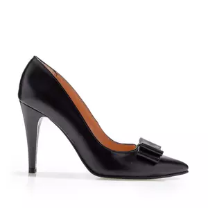 Pantofi stiletto damă din piele naturală - 173-1 Negru Box