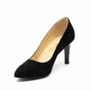 Pantofi stiletto dama din piele naturala,Leofex -872 Negru Velur