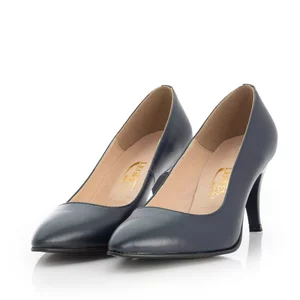 Pantofi stiletto din piele naturala - 558 blue