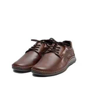 Pantofi casual bărbați din piele naturală, Leofex - 918 Marone Box