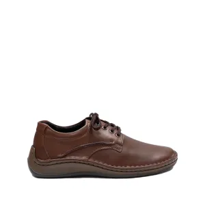 Pantofi casual bărbați din piele naturală, Leofex - 918 Marone Box