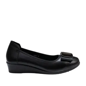 Pantofi casual damă cu platformă din piele naturală - 4435 Negru Box
