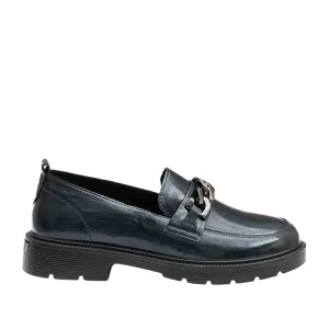 Pantofi casual damă din piele naturală - 4405 bleumarin naplac