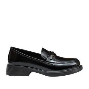 Pantofi casual damă din piele naturală - 4441 NEGRU LAC