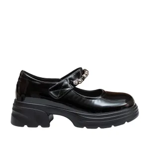 Pantofi casual damă din piele naturală - 4442 NEGRU LAC