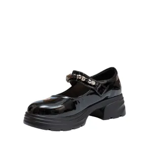 Pantofi casual damă din piele naturală - 4442 NEGRU LAC