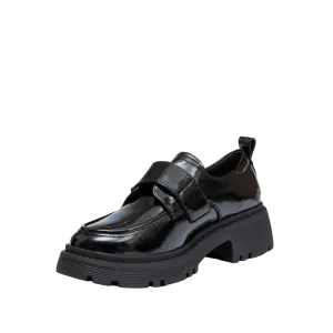 Pantofi casual damă din piele naturală -4443 negru lac