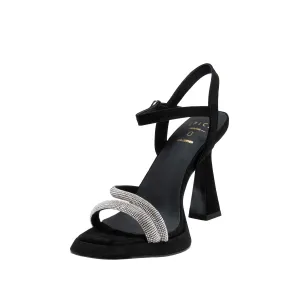 Sandale elegante damă cu toc, Epica -4020 negre cu pietre