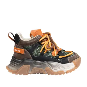 Sneakers damă din piele naturală -  4444 Bej multicolor
