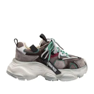 Sneakers damă din piele naturală Pass-  4438 Gri box