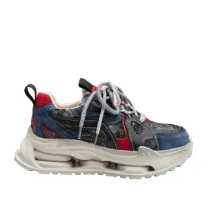 Sneakers damă din piele naturală Pass-  4439 Bleumarin box