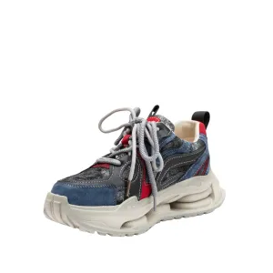 Sneakers damă din piele naturală Pass-  4439 Bleumarin box