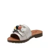 Saboți damă din piele naturală - 4044 Alb Murdar Box