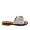 Saboți damă din piele naturală - 4044 Alb Murdar Box