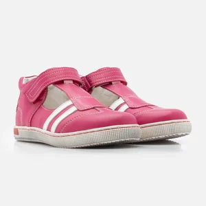 Sandale copii din piele naturala, Leofex – 119 roz box