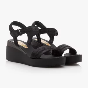 Sandale cu platforma dama din piele naturala - 207 Negru Box