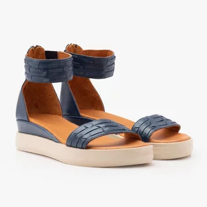 Sandale cu platforma dama din piele naturala - 4174 Blue Box