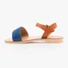 Sandale cu talpa joasa din piele naturala - 110 Blue+ Maro Velur  Box