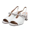 Sandale damă cu toc din piele naturală, Karisma - 4386 Alb Box