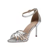 Sandale elegante damă cu toc, Epica - 4016 Argintiu Box