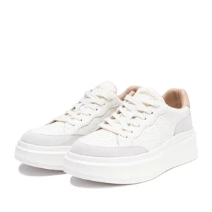 Sneakers damă din piele naturală - 4430 Crem Gri Box Velur