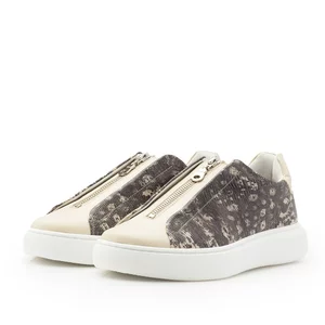 Sneakers dama din piele naturala,Leofex - 311 Taupe box